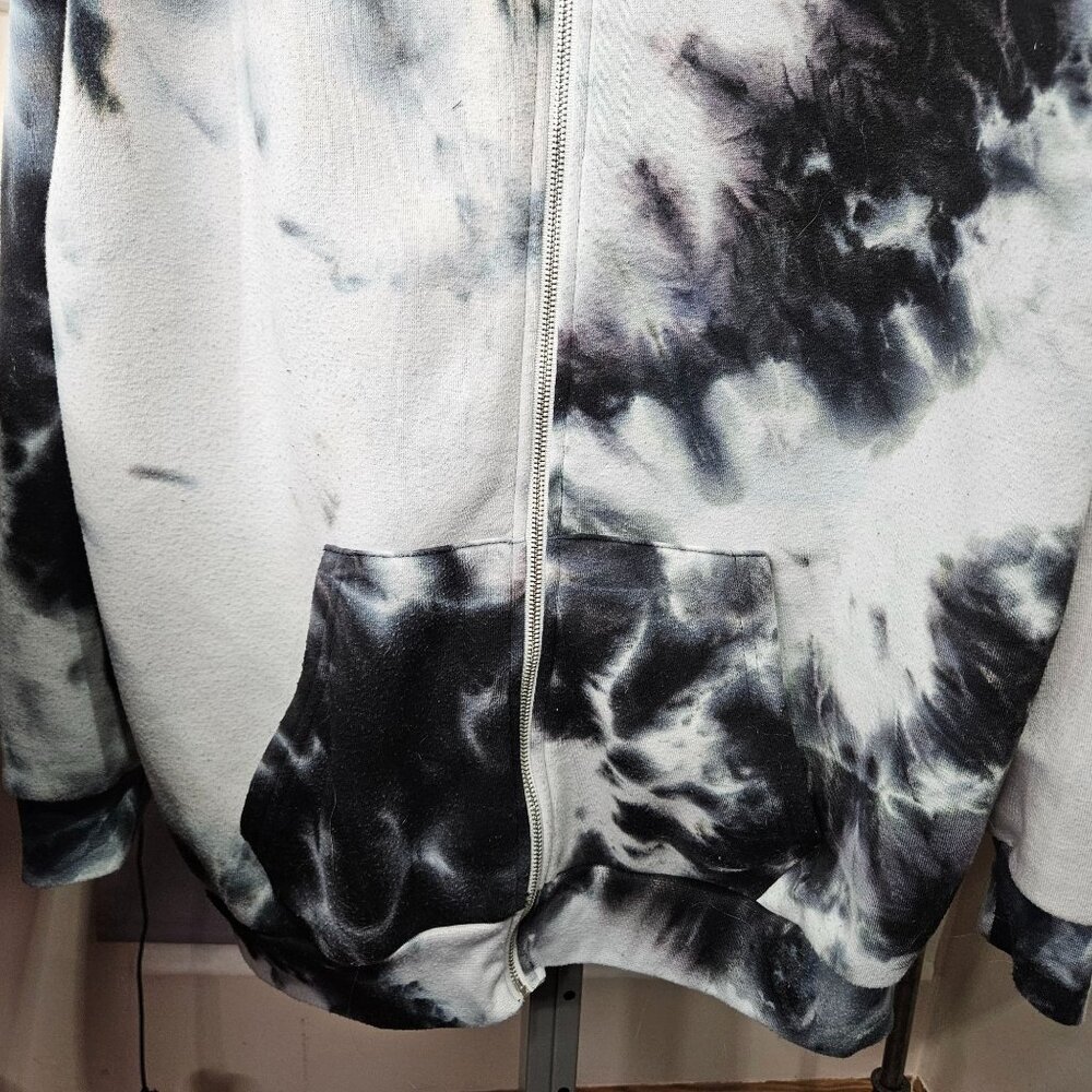 Tie Dyed Hoodie Sweatshirt XL Rose Limited Edition Blue Grey Gray White Full Zip - Picture 5 of 11